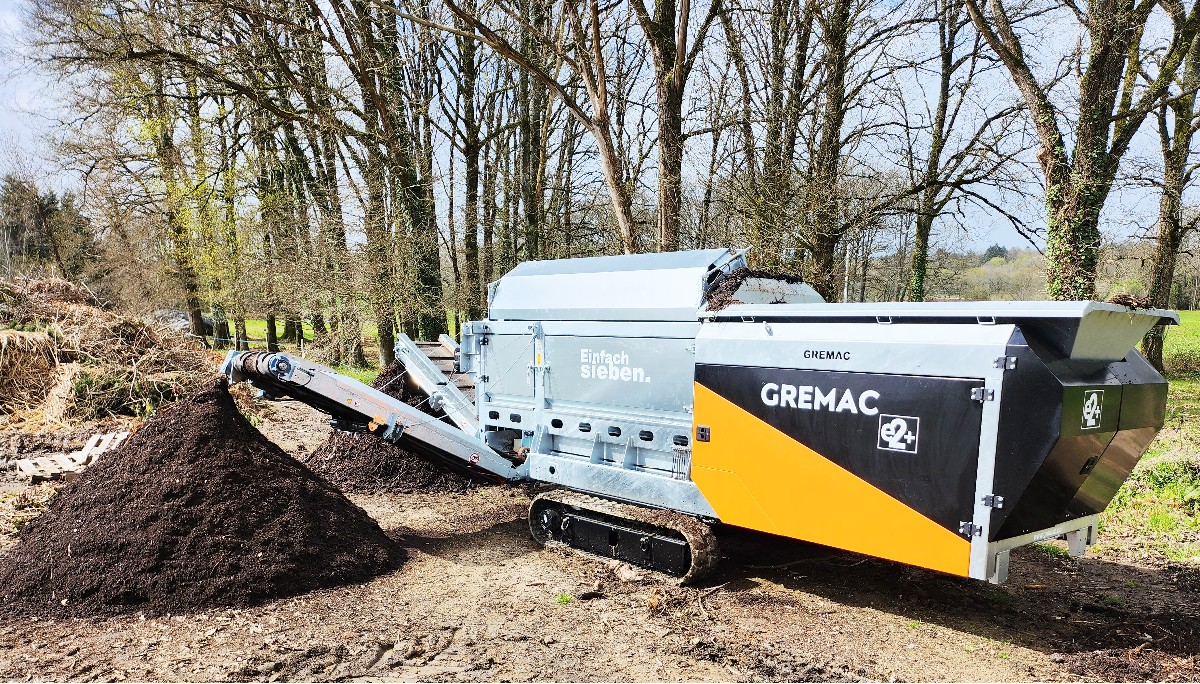 Crible à trommel sur chenilles Gremac e2+